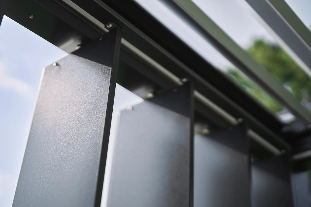 Paroi latérale à lamelles pour pergola 3m gris
