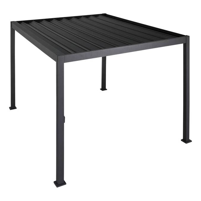 Pergola bioclimatique rétractable Gris 4 x 3 m