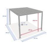Pergola bioclimatique rétractable Gris 4 x 3 m