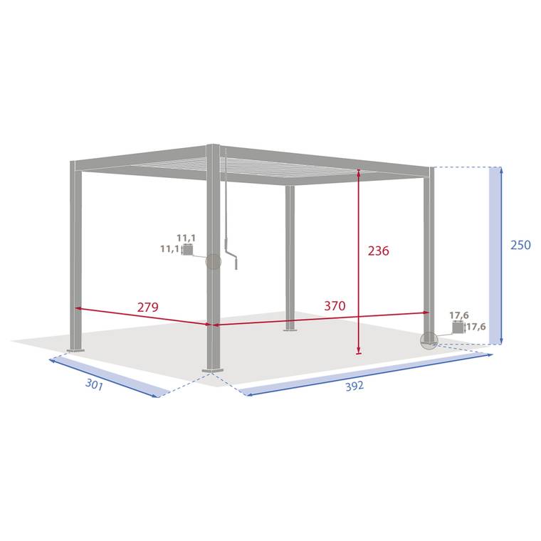 Pergola bioclimatique EVORA Graphite 4 x 3 m
