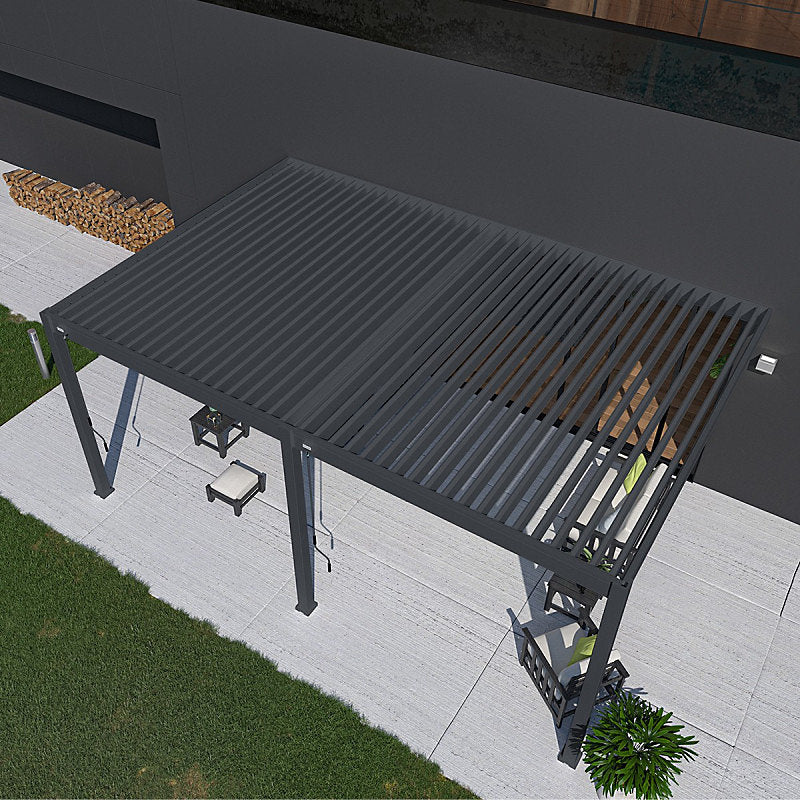 Pergola bioclimatique Ombréa VS adossée 4x6M - V2 - Anthracite