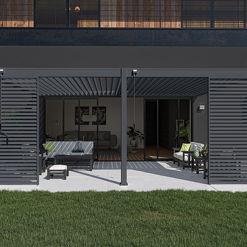 Pergola bioclimatique Ombréa VS adossée 4x6M - V2 - Anthracite