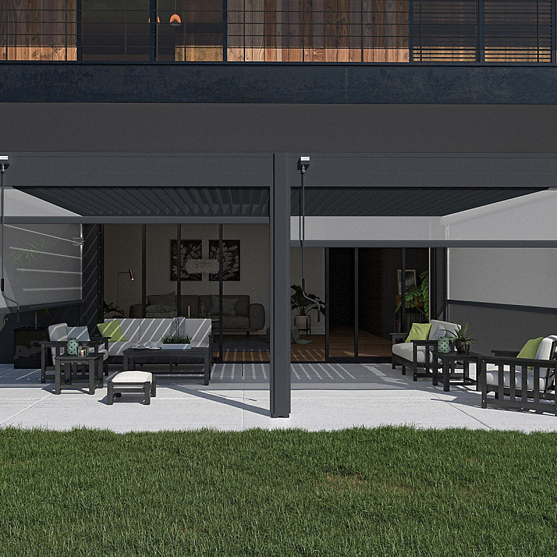 Pergola bioclimatique Ombréa VS adossée 4x6M - V2 - Anthracite