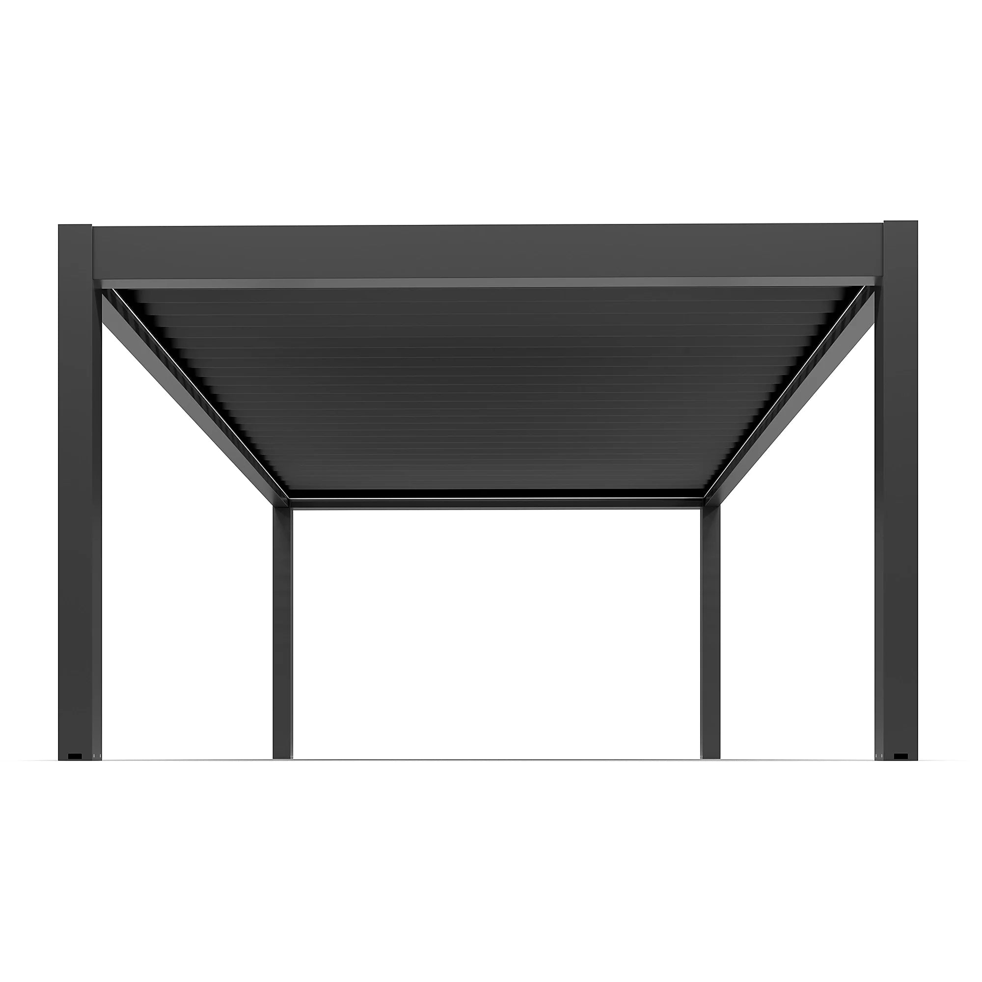 Pergola bioclimatique autoportante motorisée aluminium 4 x 6 m gris anthracite 7016 avec LED